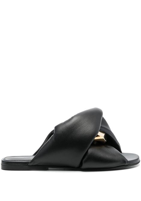 Black chain-link detail slides - women JW ANDERSON | ANW38022B17364999